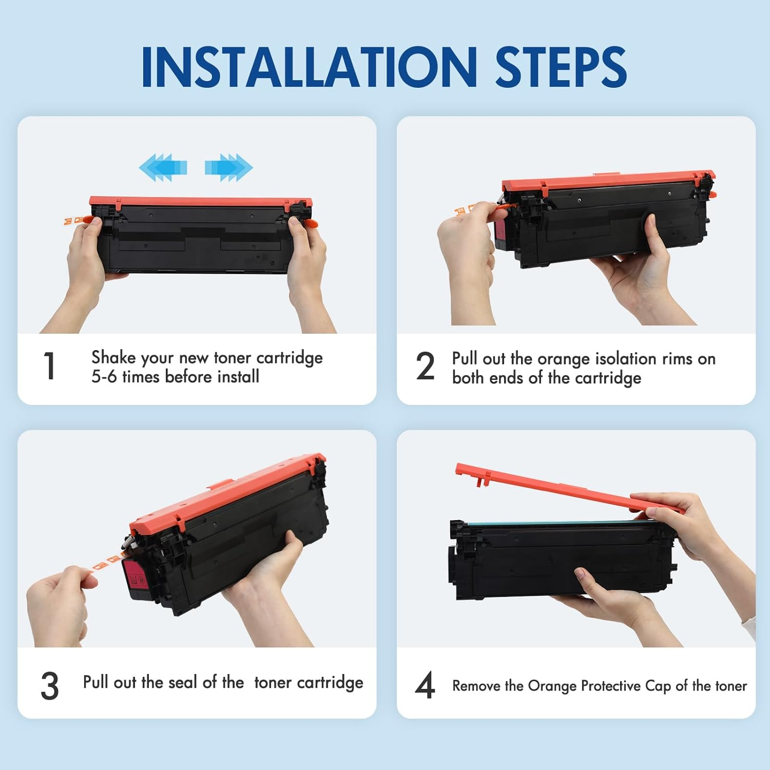 508A Toner Cartridges 4 Pack: 508X M553 Compatible Replacement for HP 508A CF360A CF361A CF362A CF363A 508X M553Dn M577 M553X M553N Printer Ink New Version (Black Cyan Yellow Magenta) image number 3