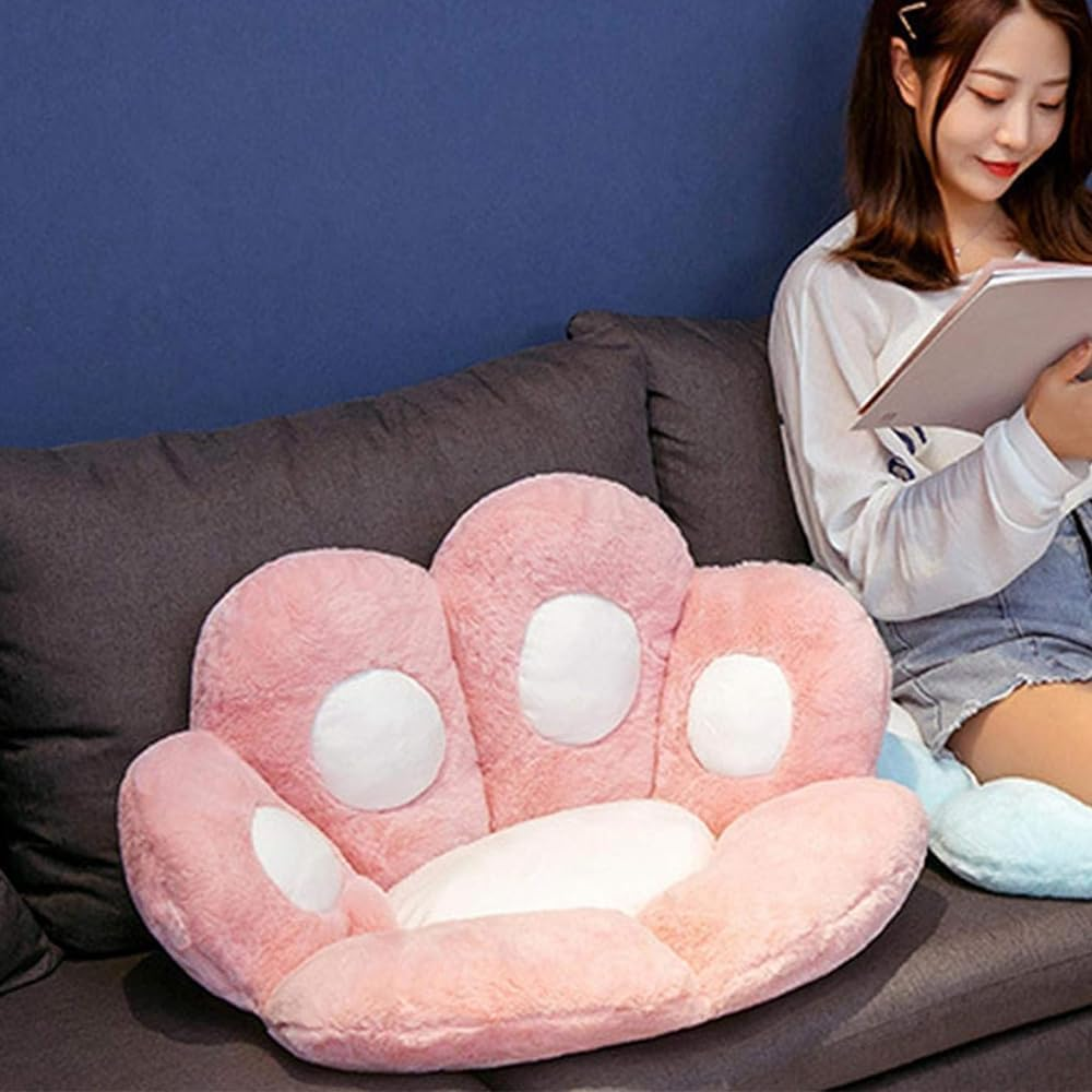 Cat Paw Cushion Comfy Kawaii Chair Cushion 70 X 60 Cm Inch Bear Paw Lazy Sofa Office Floor Pillow Cute Plush Seat Pad for Gaming Chair for Home Bedroom Decoration (Pink) image number 1
