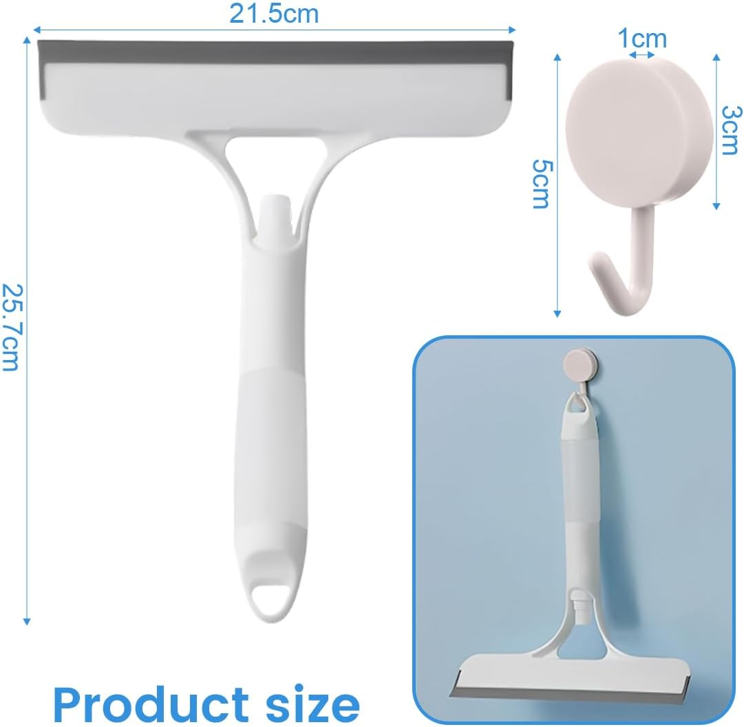 Raclette Douche with Hooks, Bathroom and Raclette Vitre, Window and Mirror Squeegee, Raclette De Douche, Plastic Window Cleaner for Mirrors, Bathroom Windows, Floor, Glass image number 1