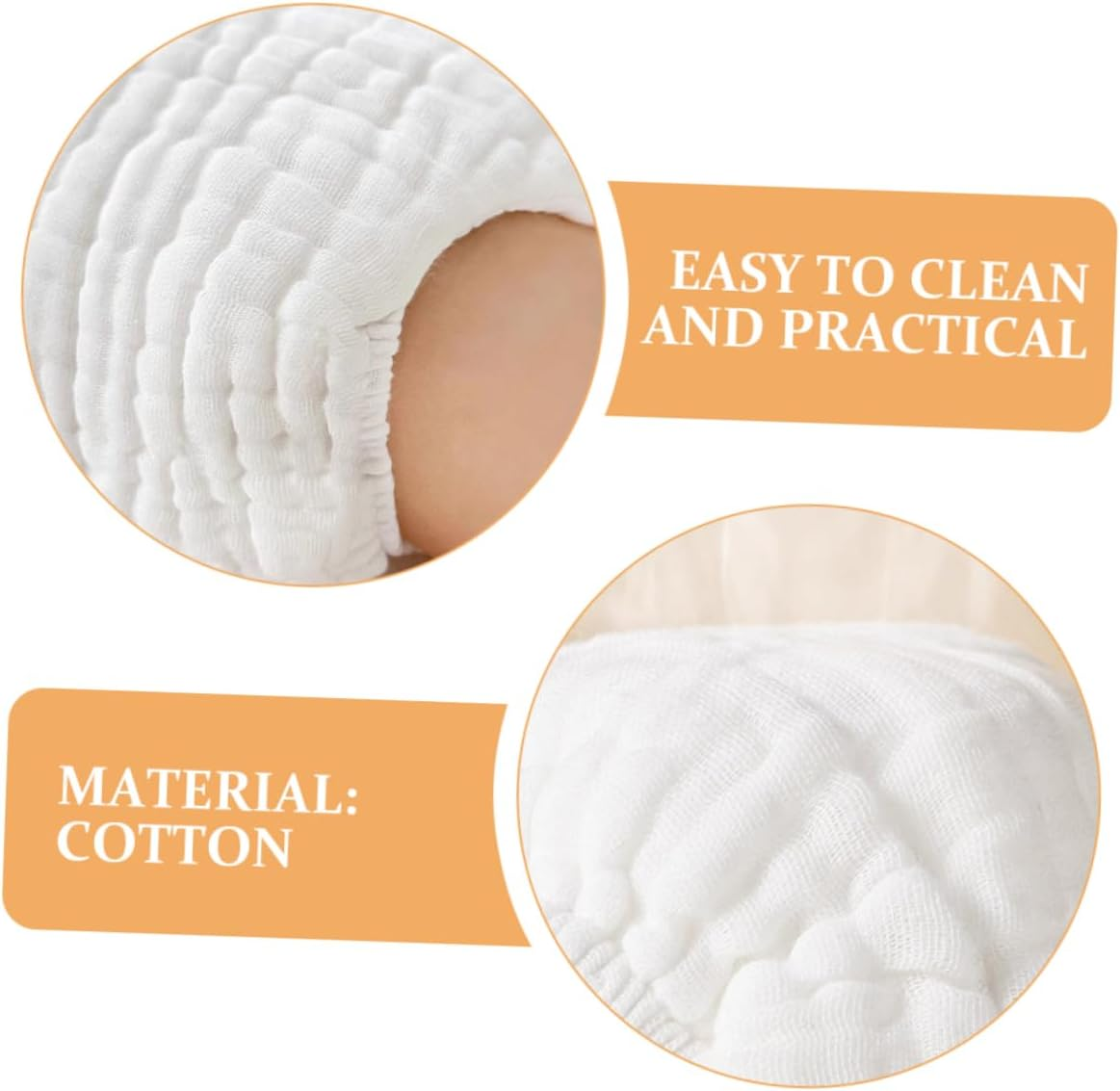 5Pcs Reusable Cotton Diaper Covers for Washable Nappy Liners Soft Months Breathable Absorbent Cloth Diapers image number 6