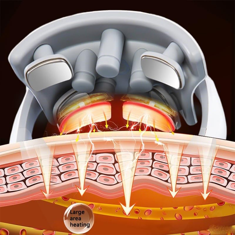 Neck Electric Muscle Stimulator Machine with Heat for Pain Relief, 15 Levels Deep Tissue Massage, Cervical Massager Electric Portable Intelligent Pulse Electricity Muscle Stimulation image number 4