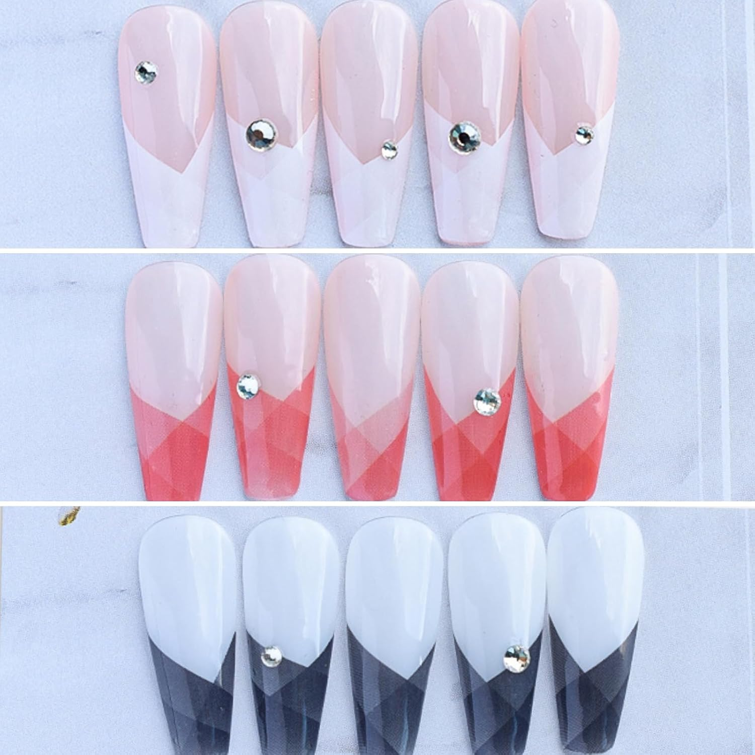 6 Sheets French Nail Art Stickers 3D Self-Adhesive Nail Decals Design, Colorful Wavy Line Heart Nail Decoration Holographic Elegant Chains Nail Sticker Manicure Tips Supplies Nail Decal (Multicolored) image number 4