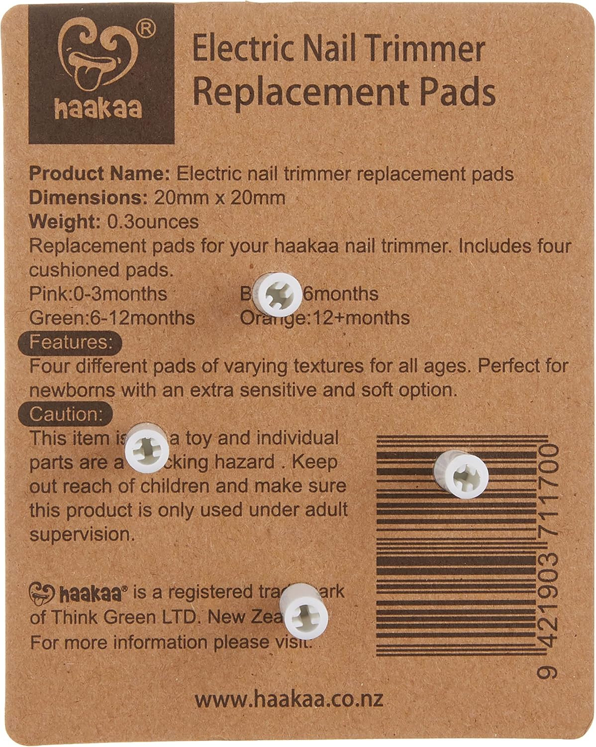 Haakaa Electric Nail Trimmer Replacement 4 Pads, All Color for Kids Nails image number 1