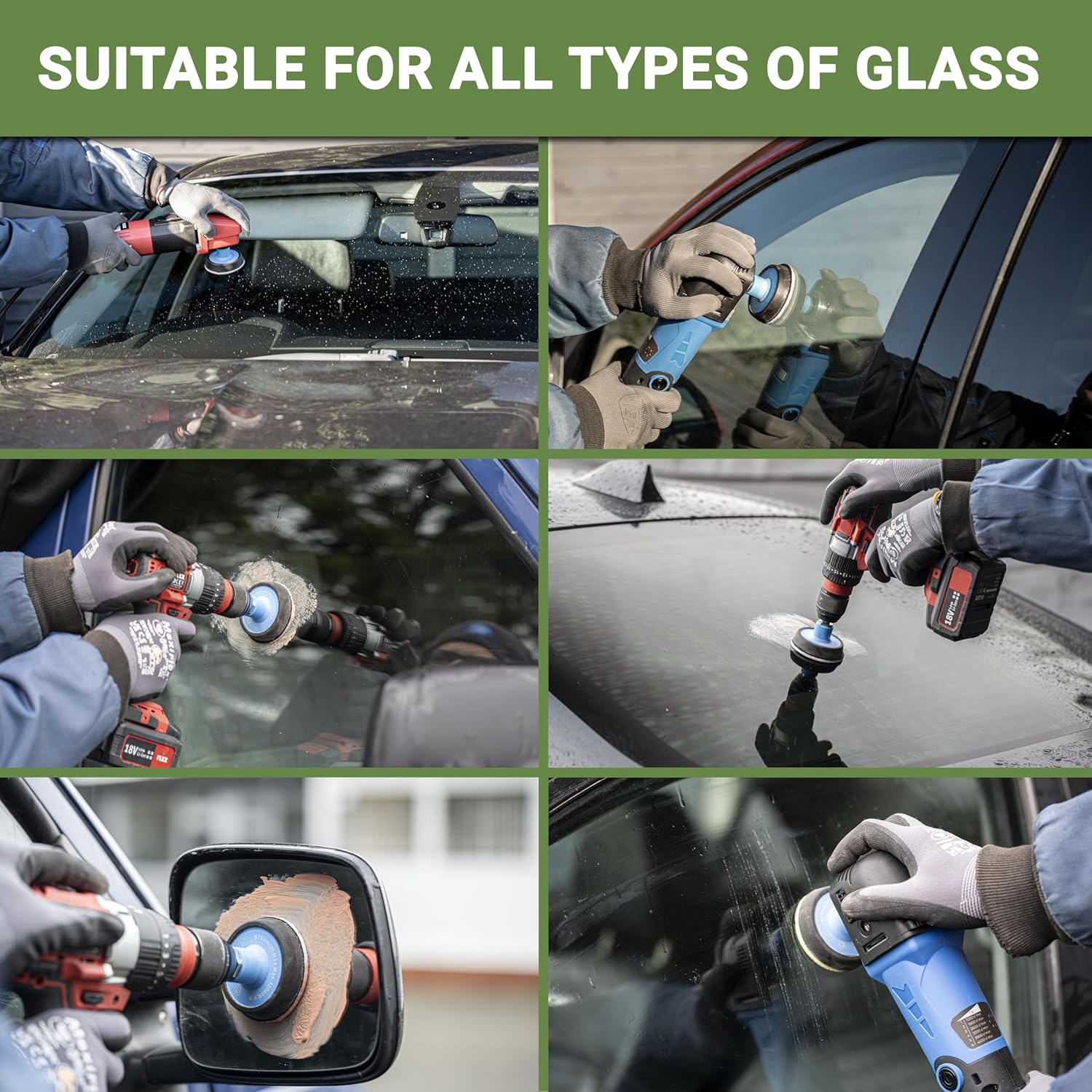 GLASS POLISH DIY 75Mm Windscreen Scratch Removal Kit for All Car Glass, Removes Deep Scratches, Wiper Blade Damage & Haziness, Restores Clear Visibility (Drill or Polisher) image number 4