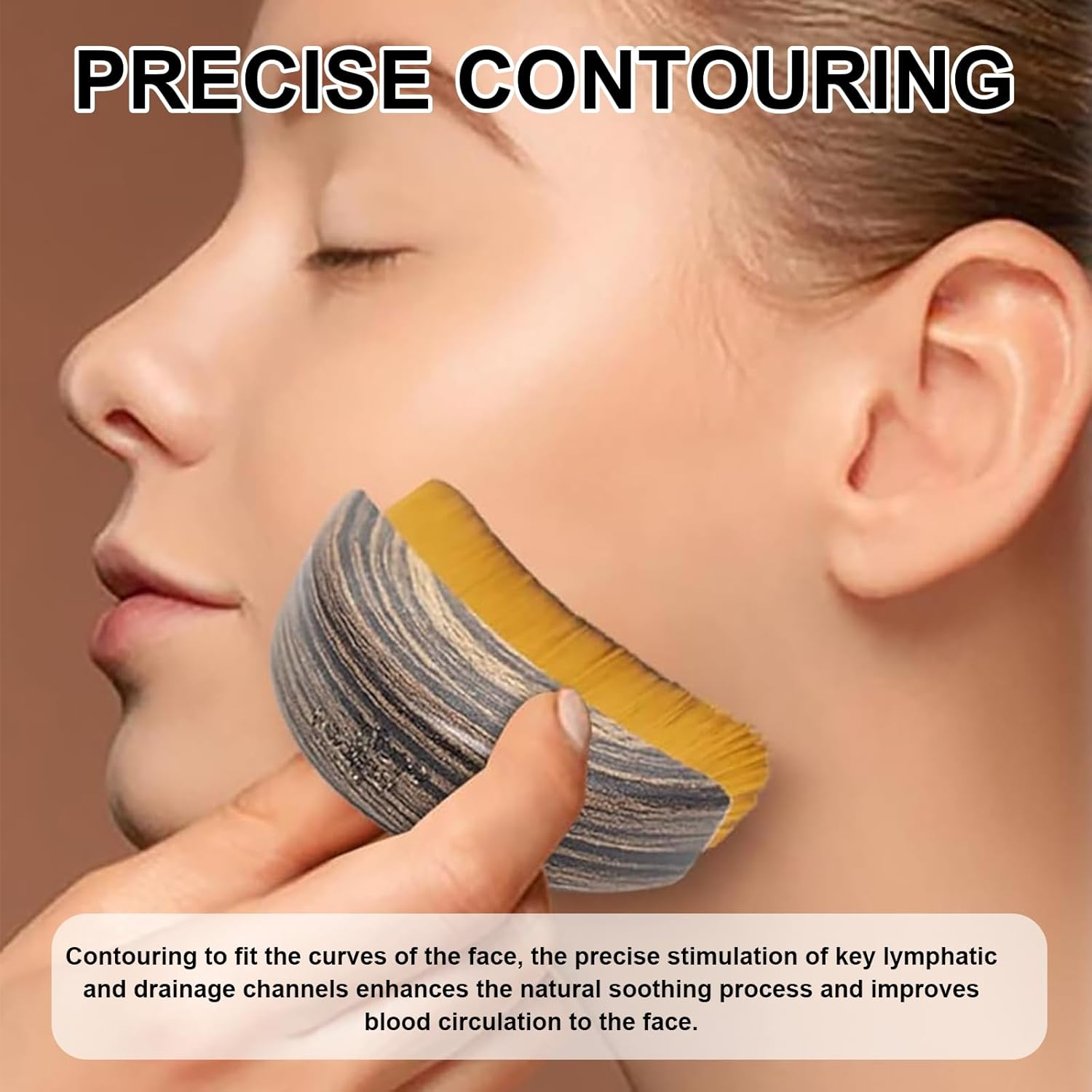 New Lymphatic Contour Face Brush, Dry Brushing Face Brush, Lymphatic Drainage Massager for Face, Chin & Jawline Sculpting, Ergonomically Designed to Fit the Skin Precisely and Relieve Fatigue image number 5