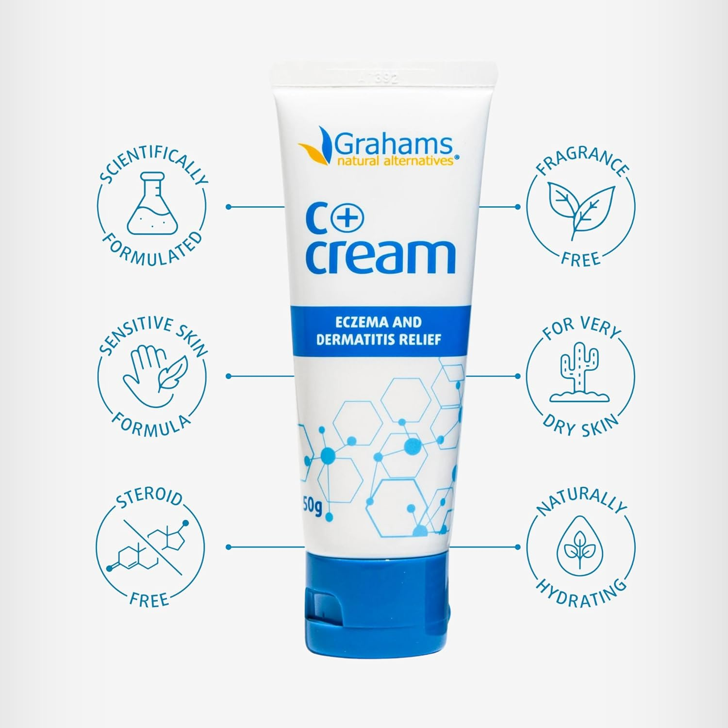 Grahams Natural C+ Eczema Dermatitis Cream, 50 Grams image number 2