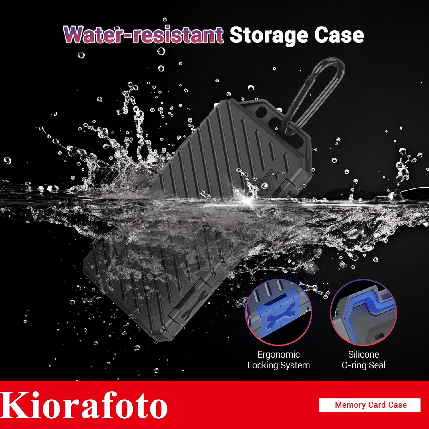 Large Capacity Memory Card Case for 36 SD SDXC SDHC & 74 TF MSD Cards, Water-Resistant Micro SD Card Organizer with 3 Removable Slim Credit Card Size Memory Card Holder, Easy Carry & Daily Storage image number 1