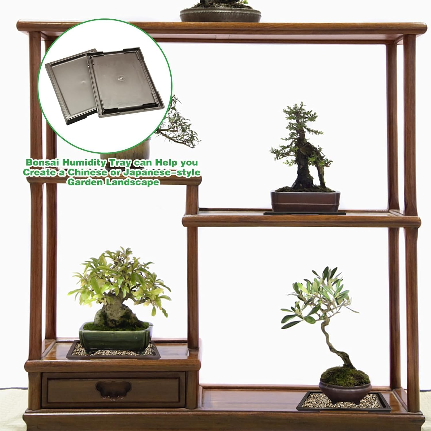 Square Plant Pot Saucer Drainage Tray, 2Pcs Bonsai Pots Humidity Plant Drip Trays, Square Plant Drainage Saucer Flower Pot Drip Trays, Square Saucers Plastic Plant Pot Water Tray image number 3