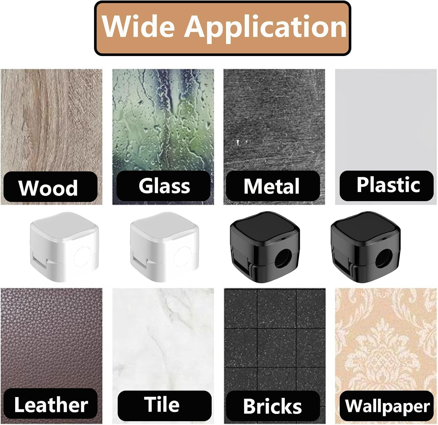 Magnetic Cable Holder,8 Pack Magnetic Cable Clips under Desk Cable Management Self Adhesive Cord Organizer Holder for Home Office Desk Phone Wall Desktop Nightstand (White, 8) image number 4