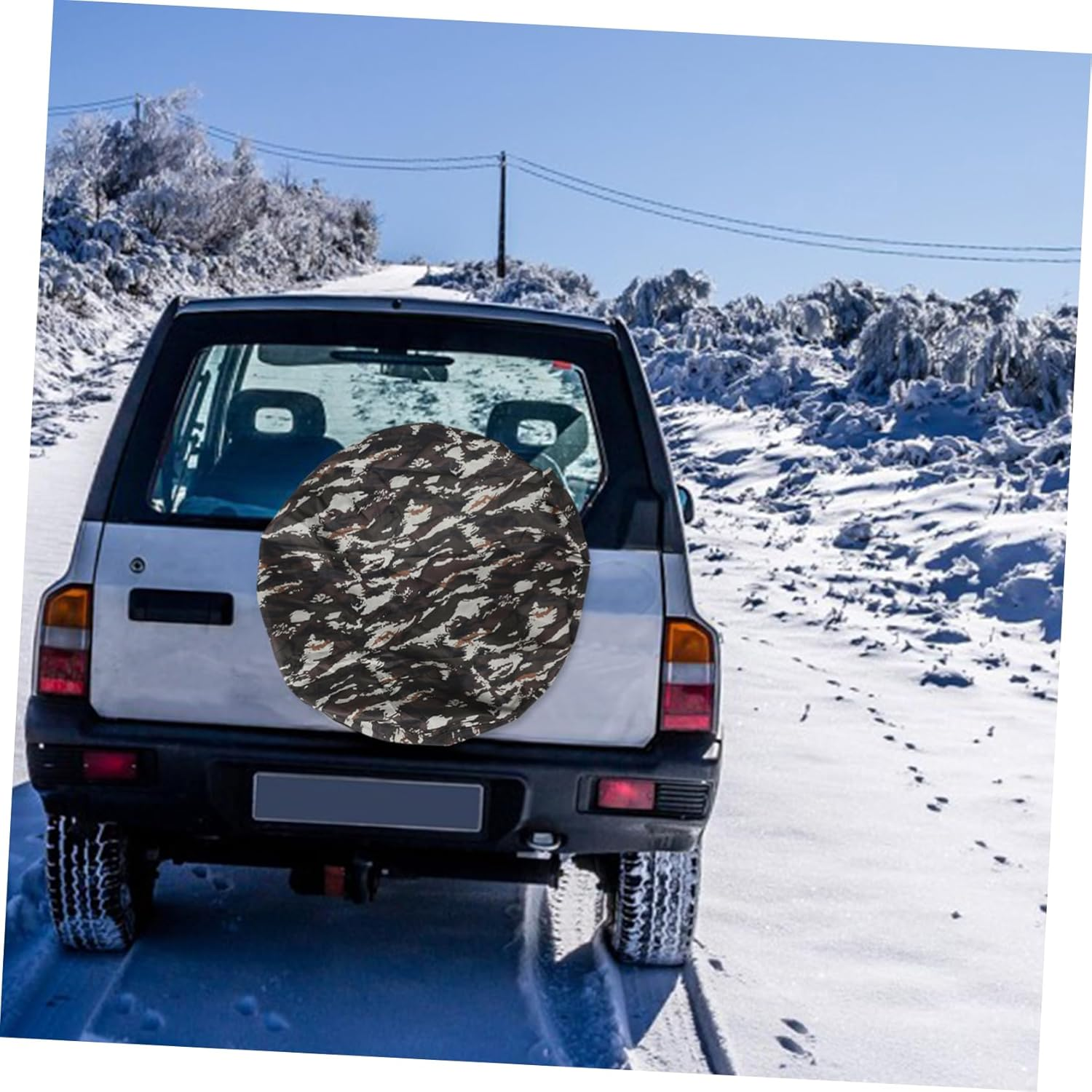 GLEAVI Camouflage Spare Tire Cover Oxford Cloth Wheel Protector Automotive Rv Trailer Camping Travel Protection for SUV Vehicle image number 2