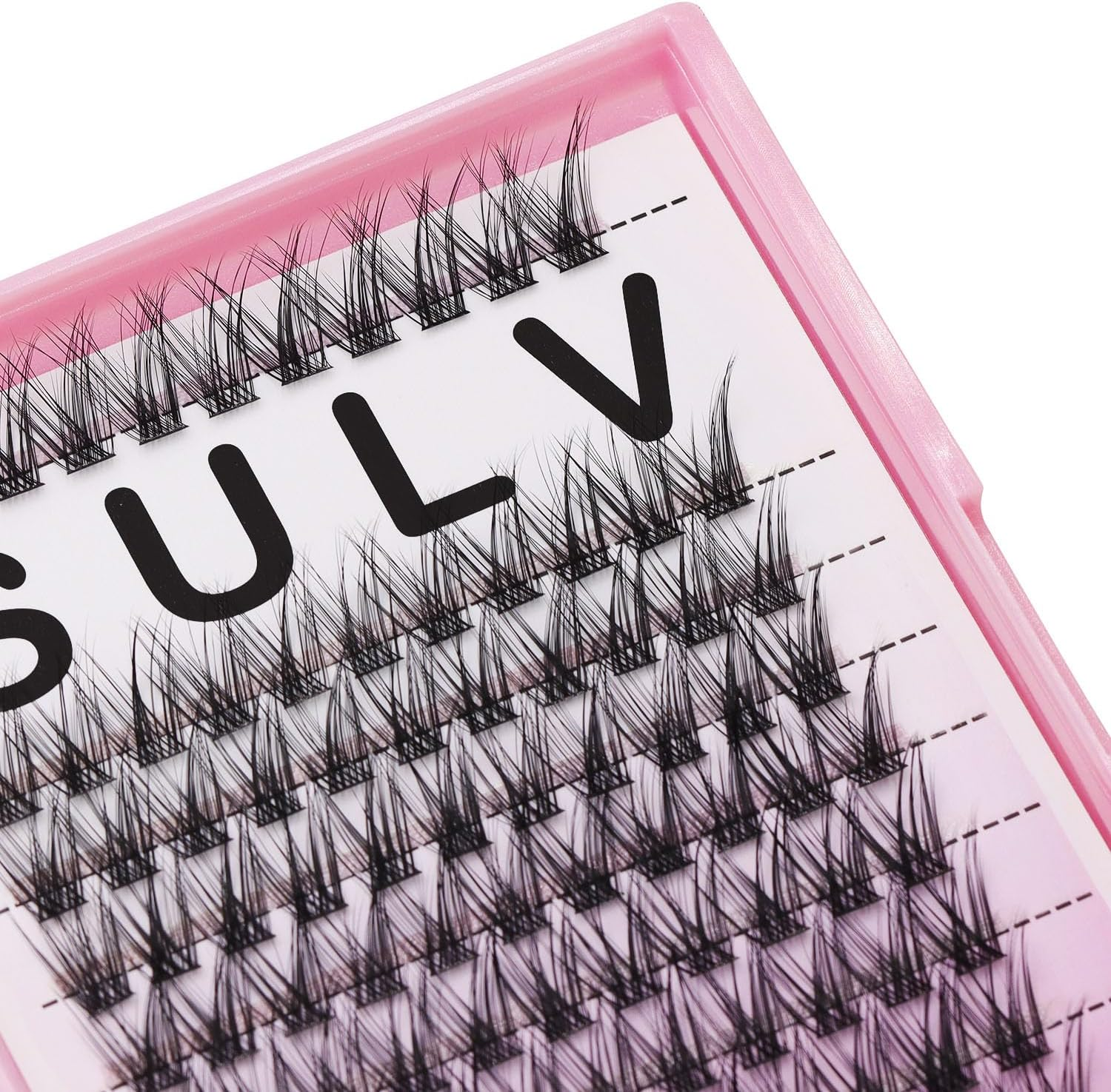 SULV Black False Lash Cluster D Curl 8-20Mm Mixed Large Tray Lashes Extensiond Lashes Wispy Lashes Extensions Dramatic Lash Clusters (D#-12-14-16-18Mm Mixed) image number 1