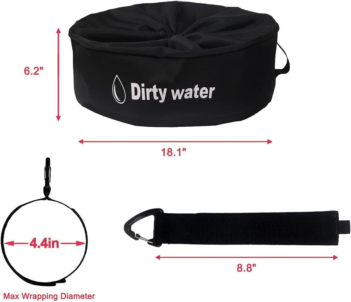 3 Pack RV Accessories Storage Bags with Identification Tags,3 Colors Waterproof Camper Accessories for Sewer Hoses, Fresh/Black Water Hoses and Electrical Cords image number 5