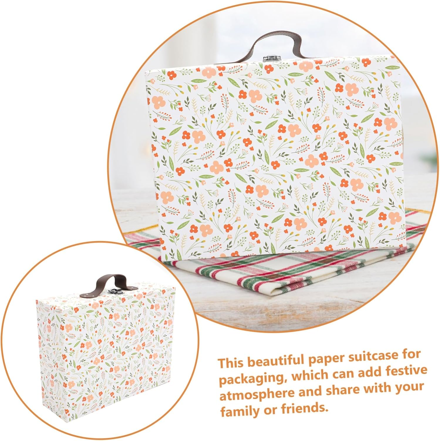 Thickened Paper Suitcase Box Storage Organizer Multi-Functional Decorative Box image number 3