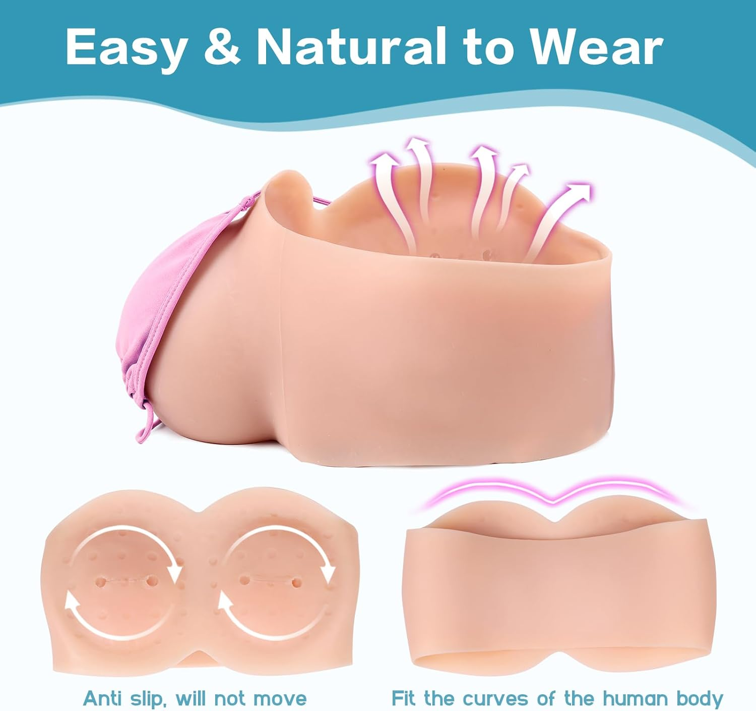 Vnmcry Silicone Breast Shapes Fake Breast Gel Filled Crop Top Women'S Tube with V-Neck Fake Chest for Men Crossdresser Transgender Mastectomy Prosthesis image number 6