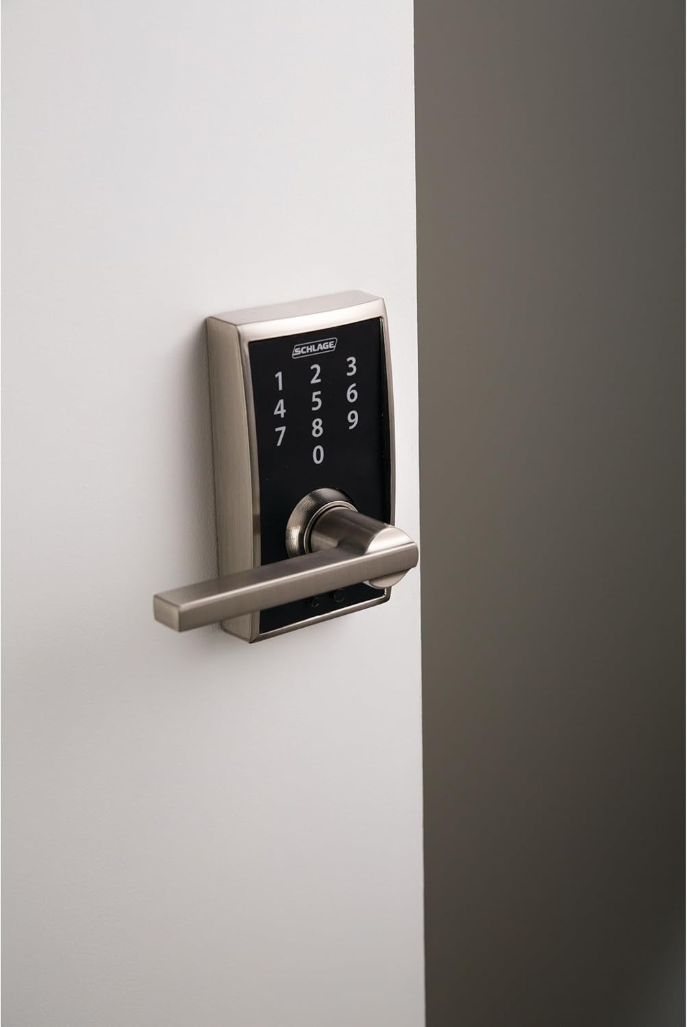 Schlage Touch&trade; FE695 Century Lock with Latitude Lever, Satin Nickel image number 6