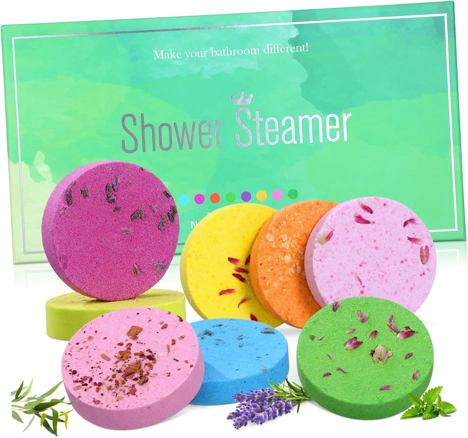 VICASKY 8Pcs Dried Flower Bath Salt Tablets for Women Aromatherapy Shower Steamers with Essential Oils Skin Nourishing Spa Tool for Relaxation And image number 4