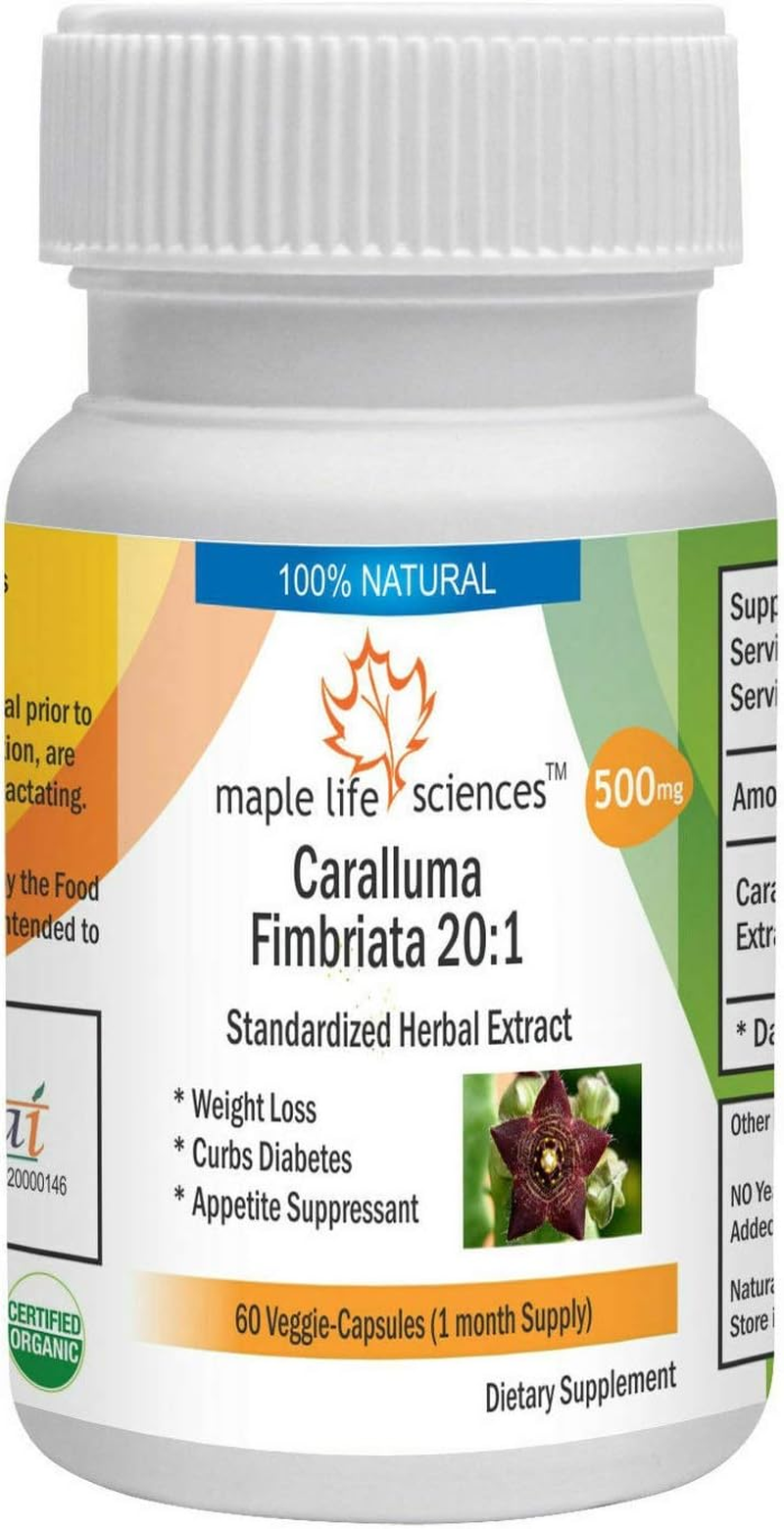 Caralluma Fimbriata 20:1 Extract - 60 Vegan Capsules - 500Mg