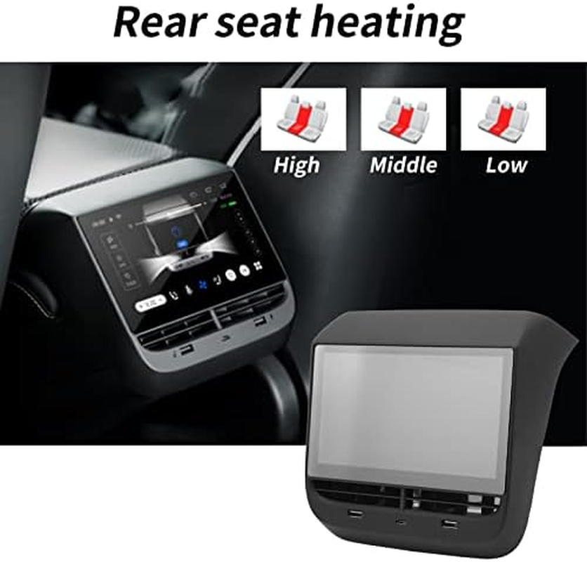 Rear Seat Display Screen, 7'' 1024X600 Touch Screen Android 12 Wifi Rear Passenger Display 32GB ROM Climate Media Control with Seat Heating and Adjustment for Tesla Y image number 6