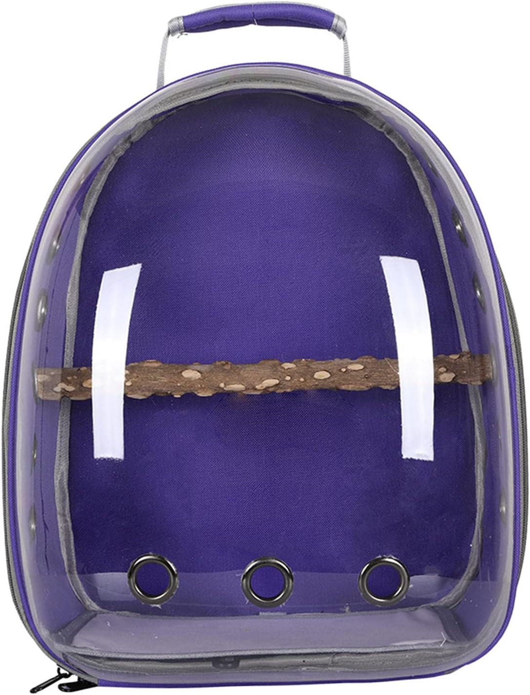 Bird Carrier Bag Pet Backpack Parrot Cage Large Space with Standing Perch Lightweight Carry Bag for Finches - Purple image number 2