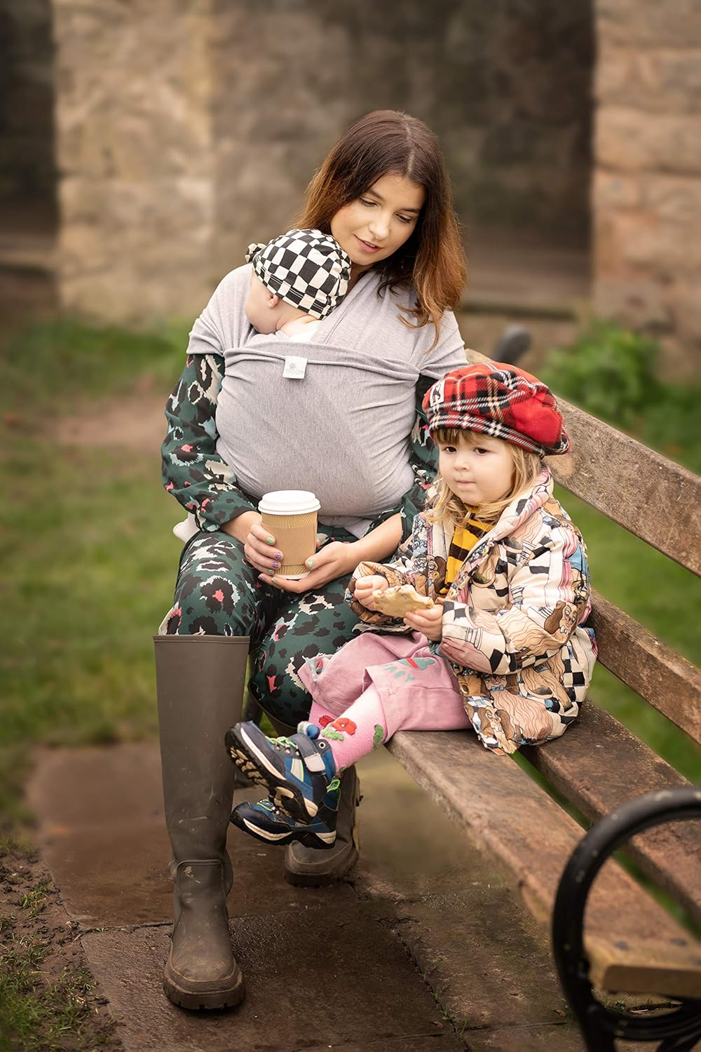 Daisygro Certified Organic Baby Wrap Carrier, GOTS Organic, Small/Medium or plus Size, Black or Grey, CPSC Safety Tested image number 1