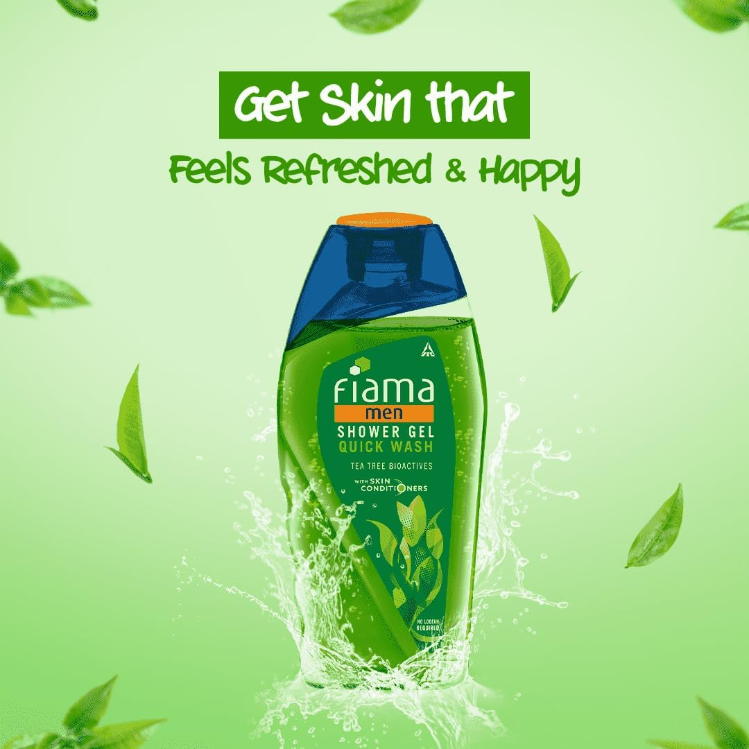 Fiama Men Shower Gel Quick Wash, Body Wash with Skin Conditioners for Moisturised Skin, 250 Ml Bottle image number 3