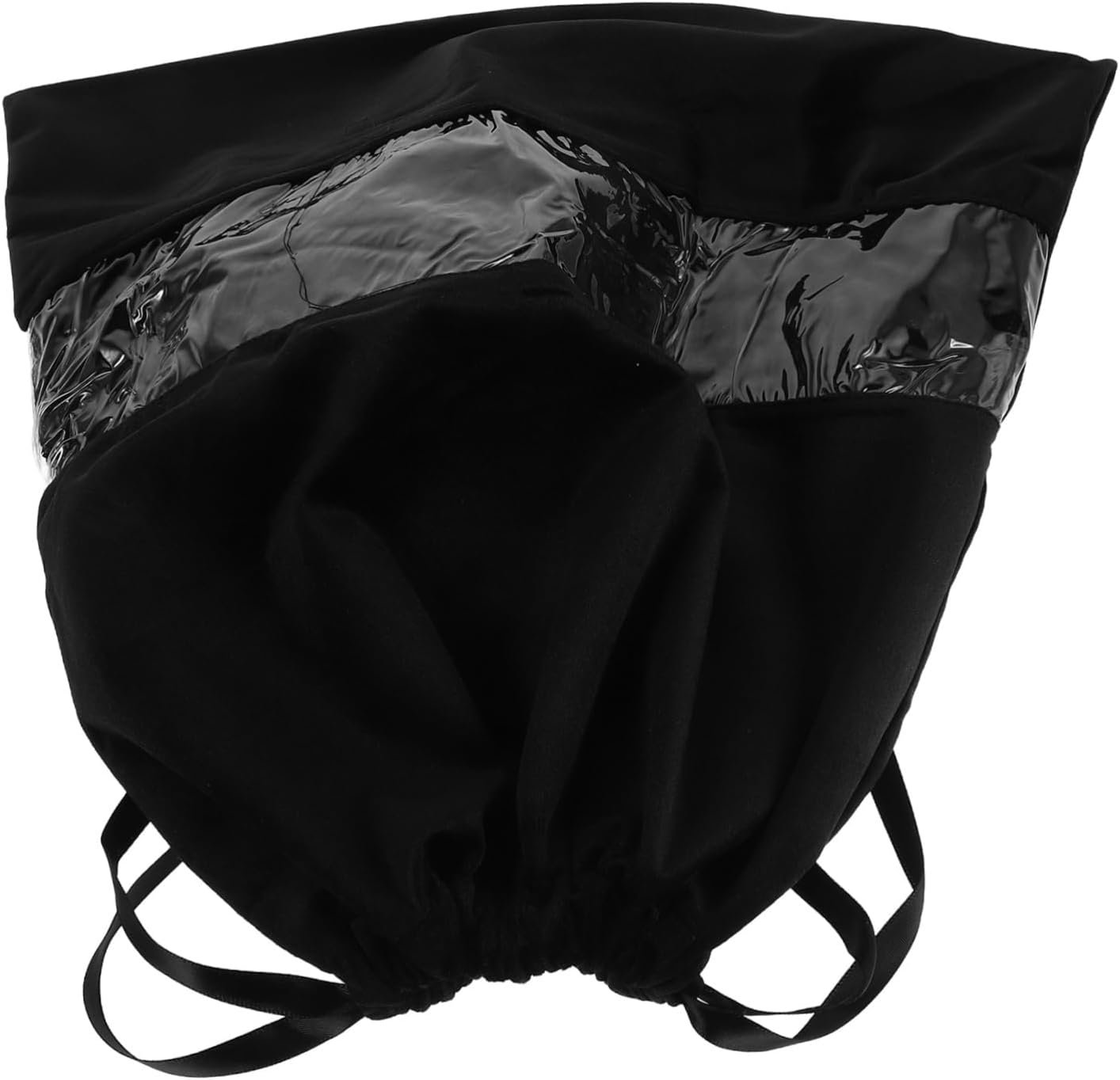 TOVINANNA Storage Bag Clear Tote Bag with Drawstrings Pvc Black