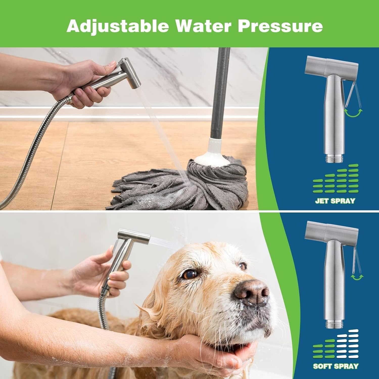 Handheld Bidet Sprayer for Toilet, Muslim Shower Water Jet Sprayer for Toilet, Cloth Diaper Sprayer Bidets for Existing Toilets, Adjustable Water Pressure Toilet Bidet Sprayer with Bidet Hose ﻿ image number 4