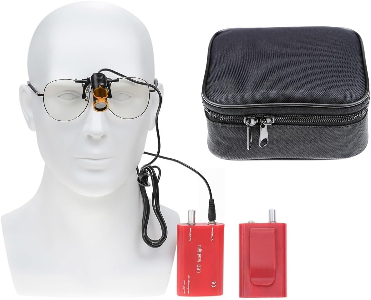 Tankredrug Portable Red Headlight,5W LED Plastic Headlamp Belt Clip Filter for Binocular Loupe with Cloth Bag image number 2