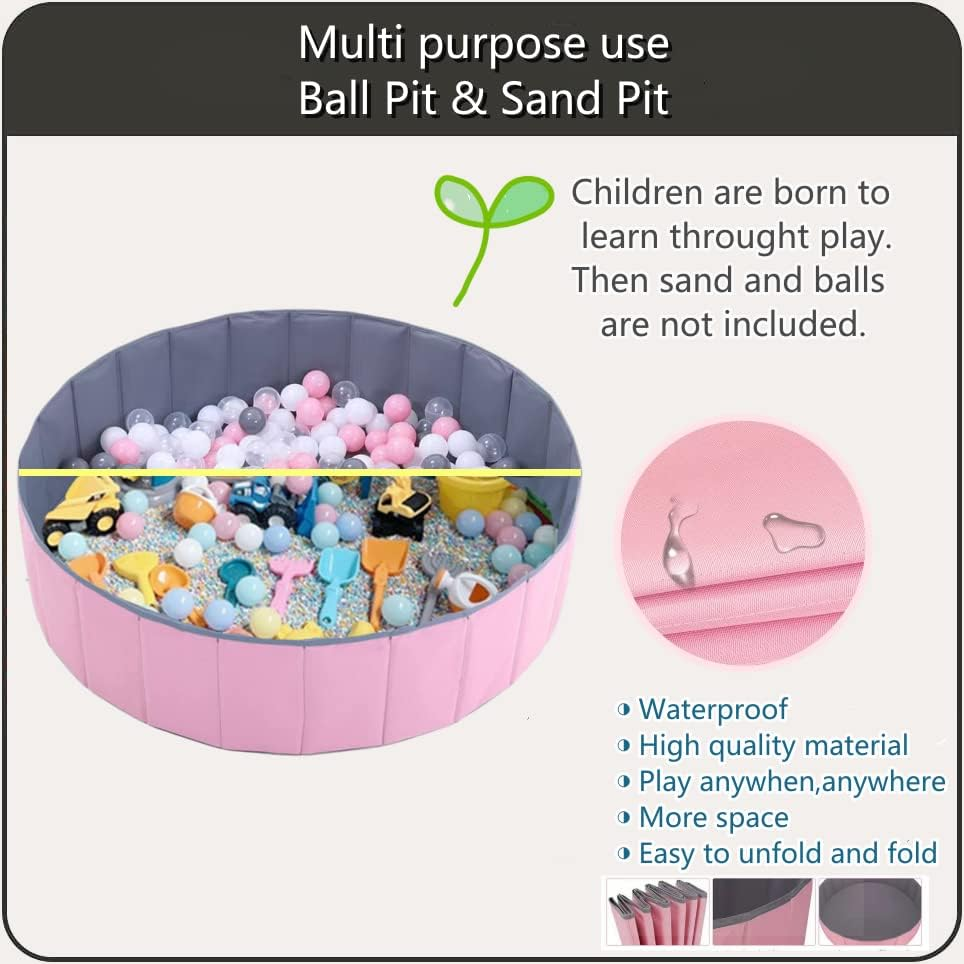 YYZ Ball Pit Balls Plastic Crush Proof Balls for Kids Playhouse Ball Pool Family Ball Pool 2.75 Inch of 100 P(Pink, 31.5 Inch 80Cm).Ideal Gift Play Toy for Children Toddler Boys & Girls. image number 4