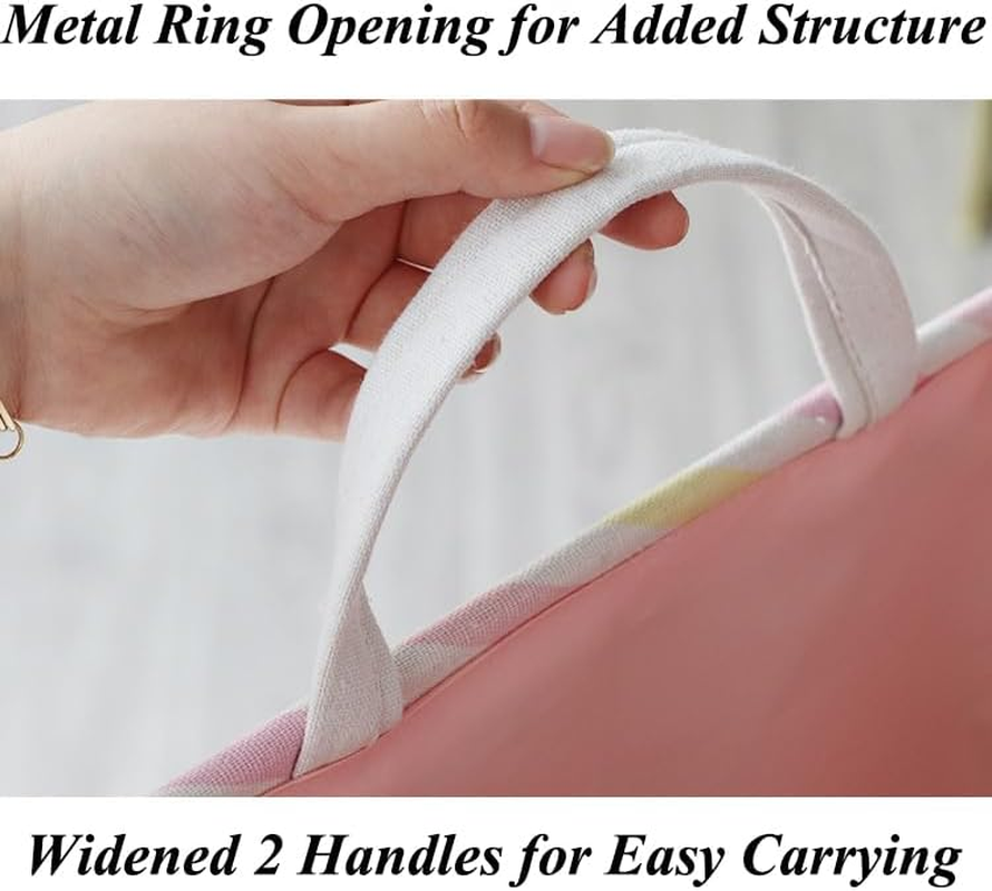 Darmine 3 Pack Multifunctional Linen Cube Storage Box Wardrobe Clothes Organisation Foldable Storage Baskets and Bins for Clothing Sheet Toy Book (Rabbit, 41X33X25.5Cm) image number 5