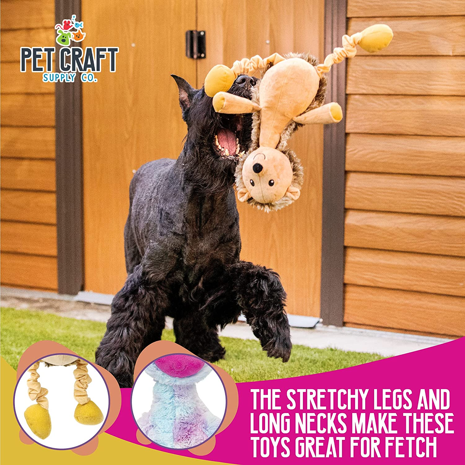 Pet Craft Supply Jiggle Giggle Dog Toys Funny Cute Giggling Sound Wiggly Shaking Tug Fetch Soft Chew Cuddle Plush Interactive Big Dog Toy for Medium to Large Breeds Multipack Boredom Relief image number 2