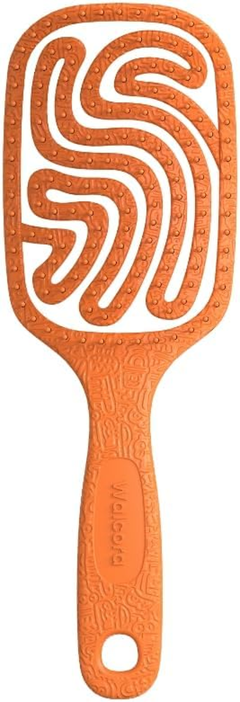 Walcora Hair Brush without Pulling, Detangling Brush & Detangler Brush for Women, Men & Children, for Curls, Wet, Fine & Long Hair, Hair Brush - Orange