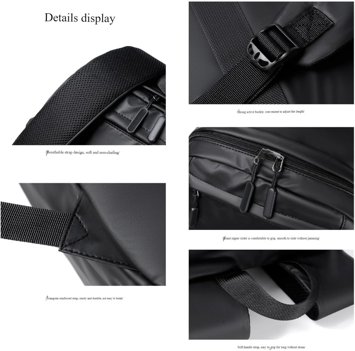 AEDNX Stylish Black Laptop Backpack for Men Versatile Work, Travel, and Gym Companion image number 3