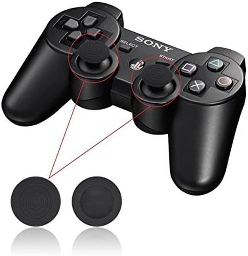 4 Pcs Joypad TPU Gel Silicone Stick Cap Thumb Grips Compatible with Playstation 4 PS4/ Playstation 3 PS3/ Xbox One/Xbox 360 Controllers image number 3