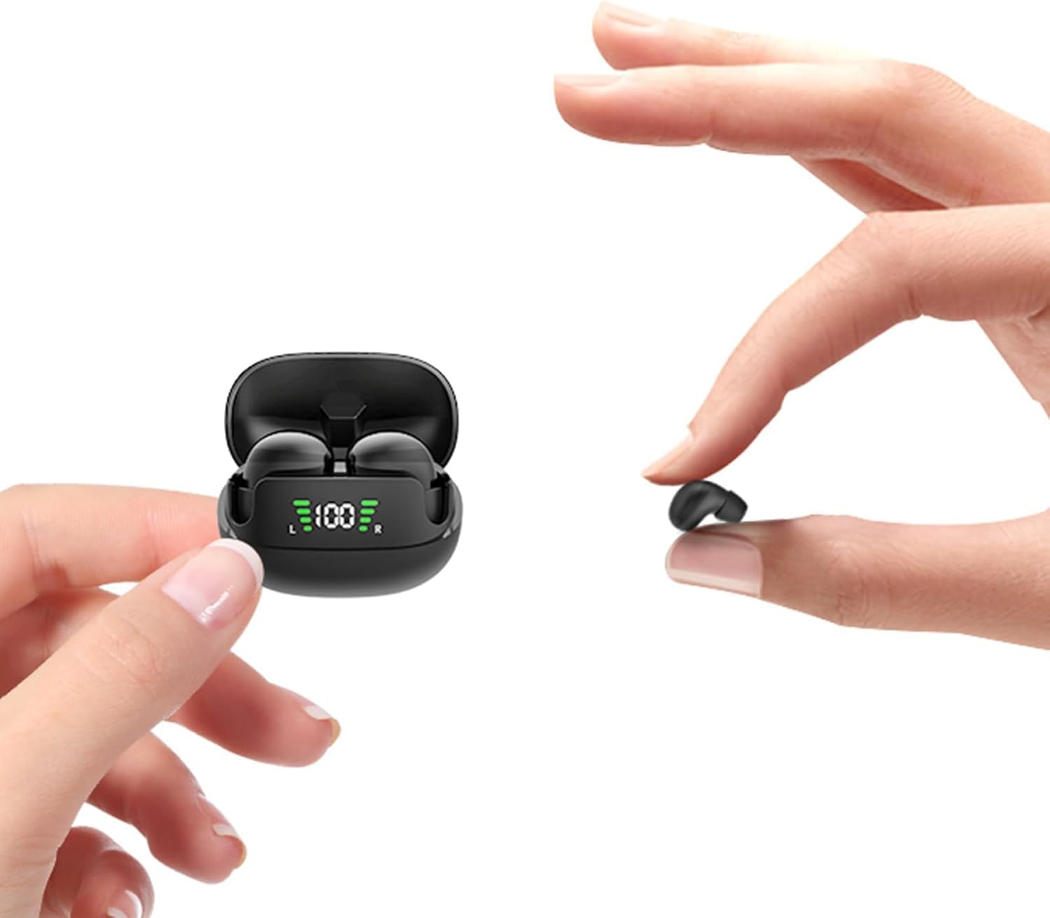 Xmenha ZXY-MINI13 Beige Wireless Bluetooth 5.3 In-Ear Earbuds for Sleeping & Sports - Noise Cancellation for Calls - 24H Battery Life