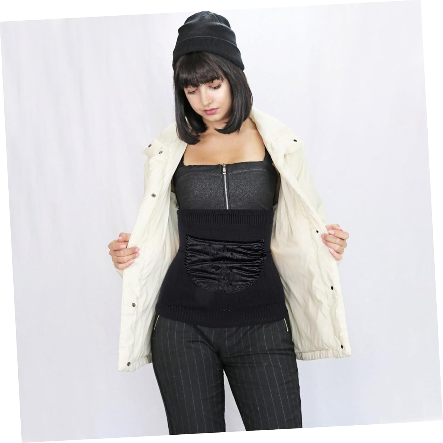 Wool Kidney Warmer Belt Unisex Thermal Waistband for Stomach Protection Comfortable and Elastic Support for Lower for Outdoor Activities And