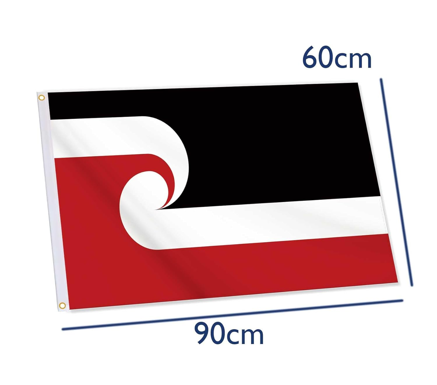 24X36 Inch Maori Flag,2X3 FT Indigenous Flag,Medium Digitial Double-Printed Durable 150D Thick Polyester Decorations with 2 Brass Grommet image number 1