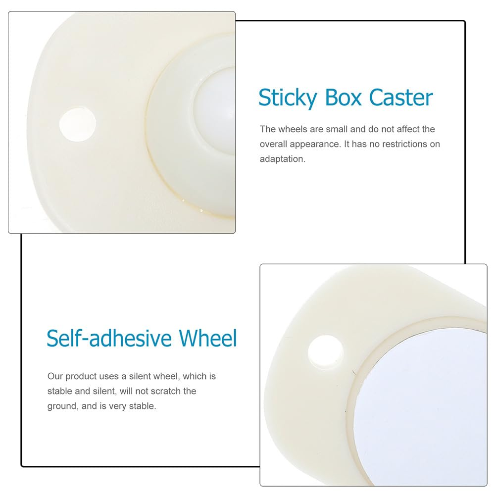 TOPPERFUN 12Pcs Self Adhesive Casters, 360&deg;Swivel Mini Appliance Roller, Smooth Swivel Universal Wheel, Trash Can Sticky Pulley Silent Small Swivel Wheel for Kitchen Appliance Transfer image number 4