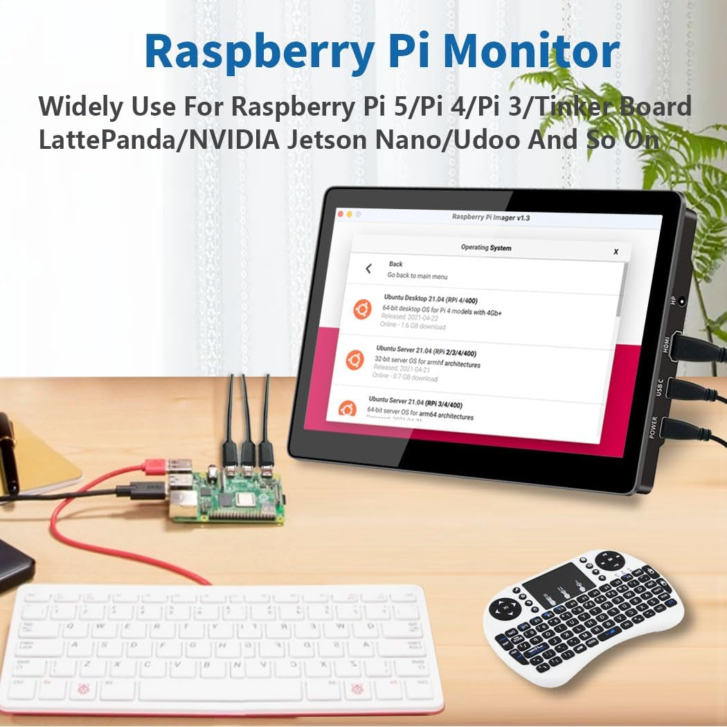 Portable Monitor Touchscreen,8.9 Inch Small Monitor for Computer| 1920 * 1200 |16:10|450Nits|Optical Bonding| HDMI/USB-C Port|Mini Display for Raspberry Pi Laptop Mini PC Mac image number 4