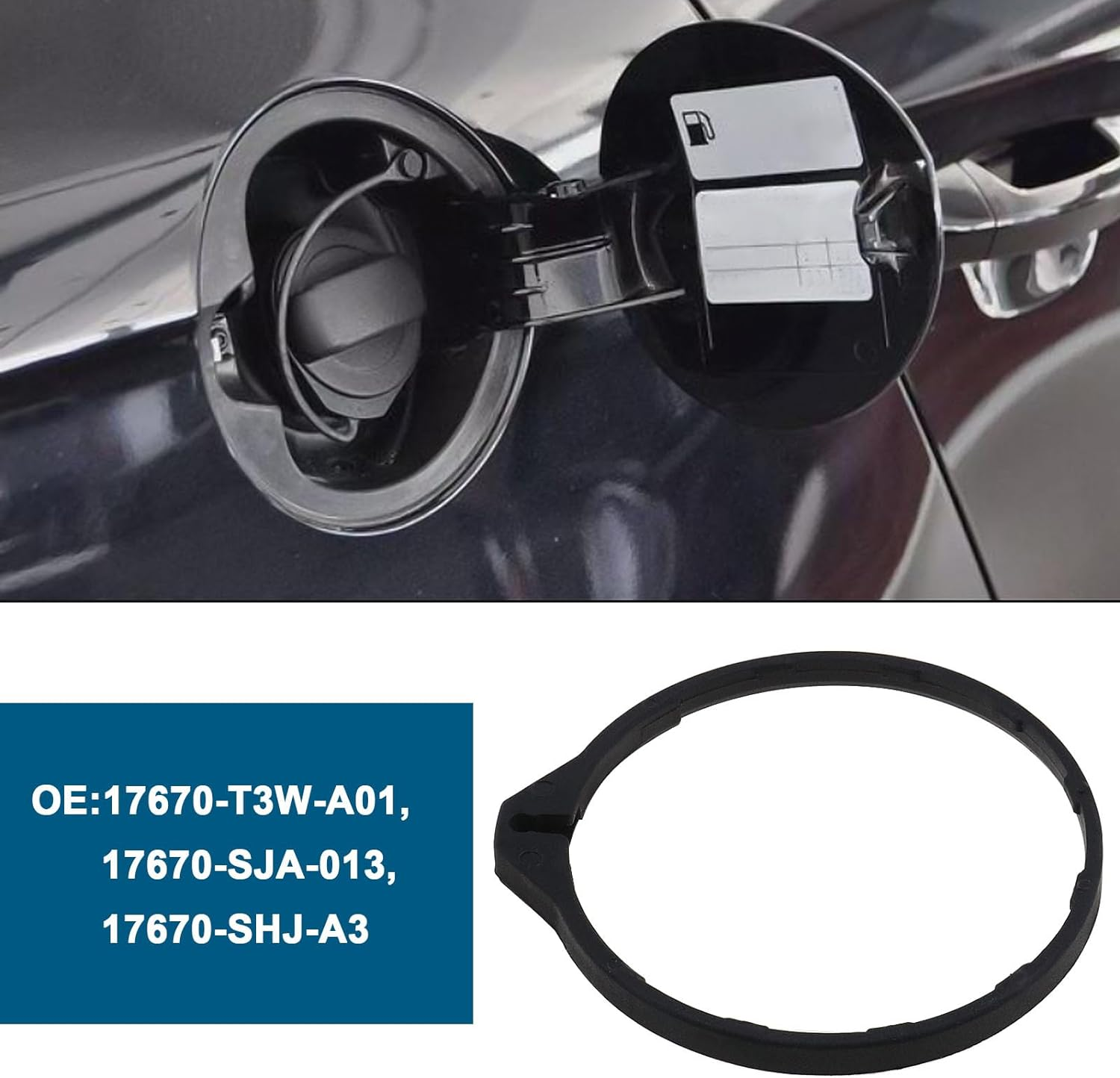 Emagtech 2PCS Fuel Tank Cap Rope Tether 17670-T3W-A01 Compatible with Civic CR-V Accord Crosstour Insight Odyssey Pilot HR-V City ILX MDX RDX ILX Hybrid image number 4