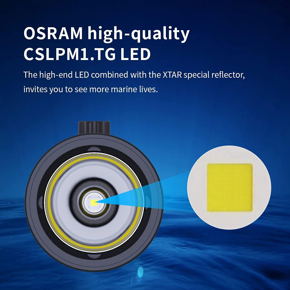 XTAR D26 1600 Lumen Scuba Diving Flashlight Dive Torch Underwater 100 Meters Submarine Lights for under Water Deep Sea Cave at Night image number 2