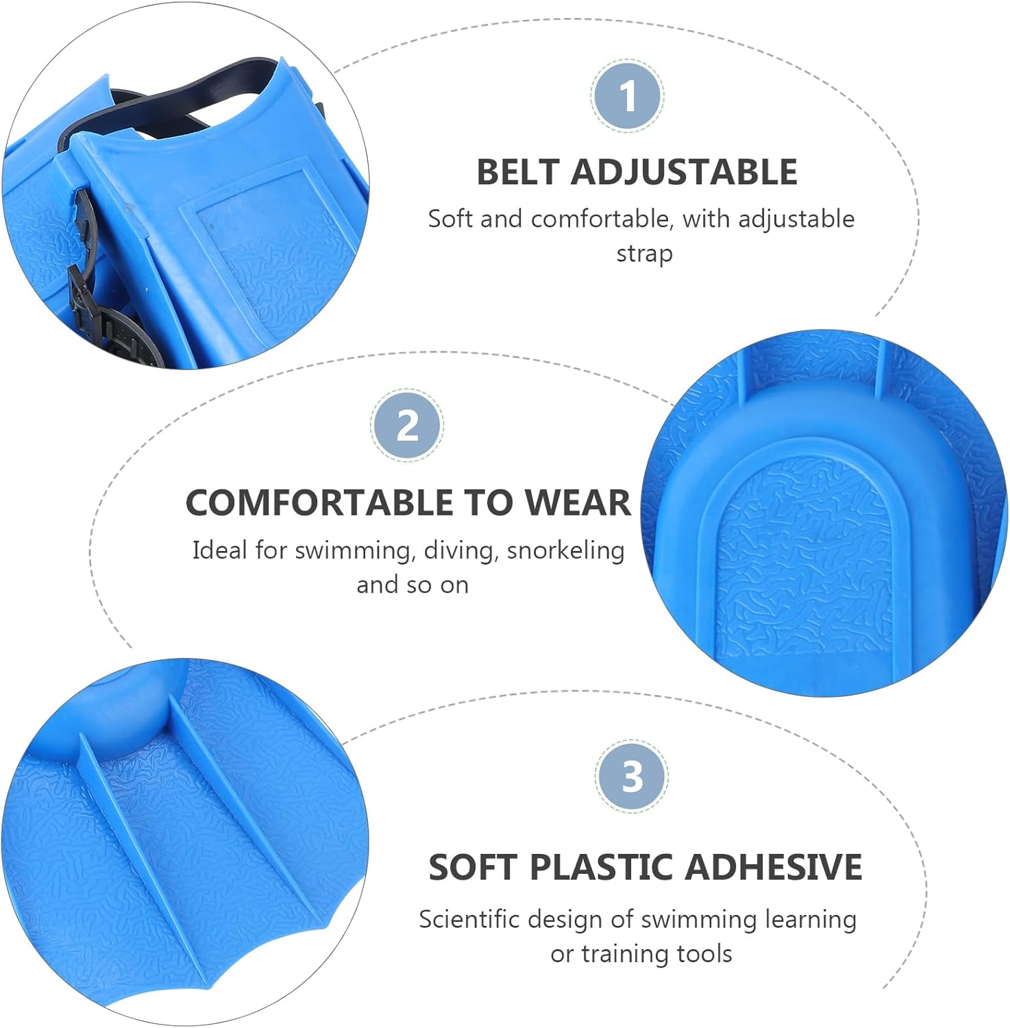 Kisangel 2Pcs Diving Flippers Swim Fins for Lap Swimming Children Flippers Swim Kids Fins Kids Flippers Snorkeling Fins Adjustable Travel image number 5