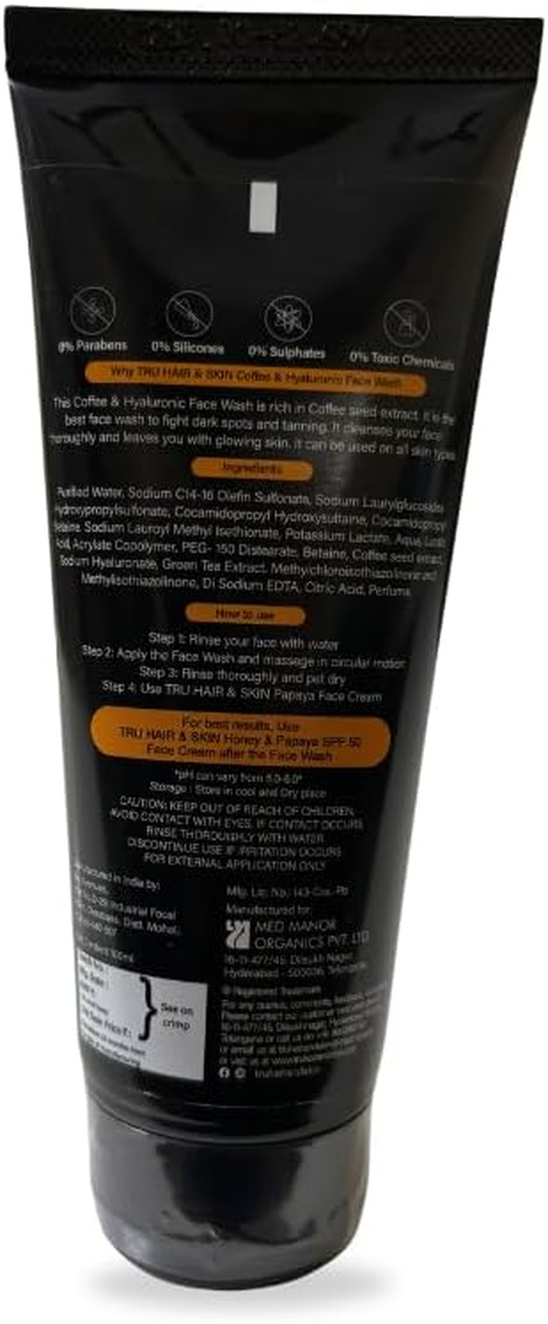 TRU HAIR & SKIN Coffee & Hyaluronic Acid Face Wash | Hydrates & Plumps Your Skin-100Ml image number 2