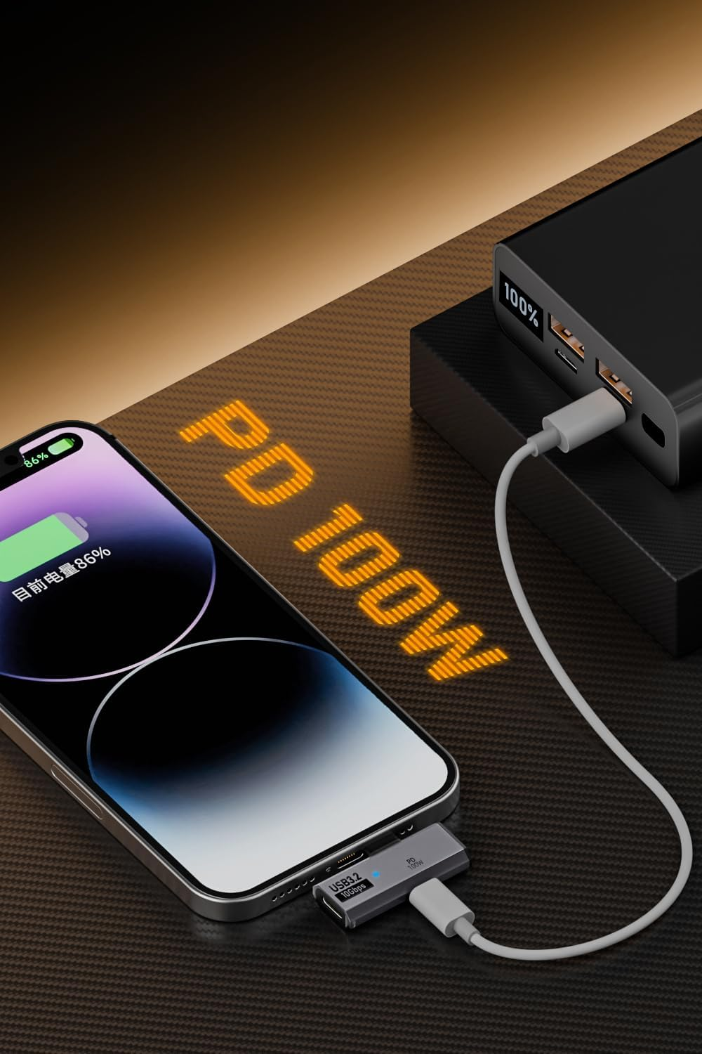 Areme Dual USB C Headphone Adapter with 100W Charging Port, 2-In-1 USB Type C Splitter Dongle for Rog Ally, Steam Deck, Quest 2, Iphone 15 Series, Ipad, Macbook and More Type C Device (Grey)