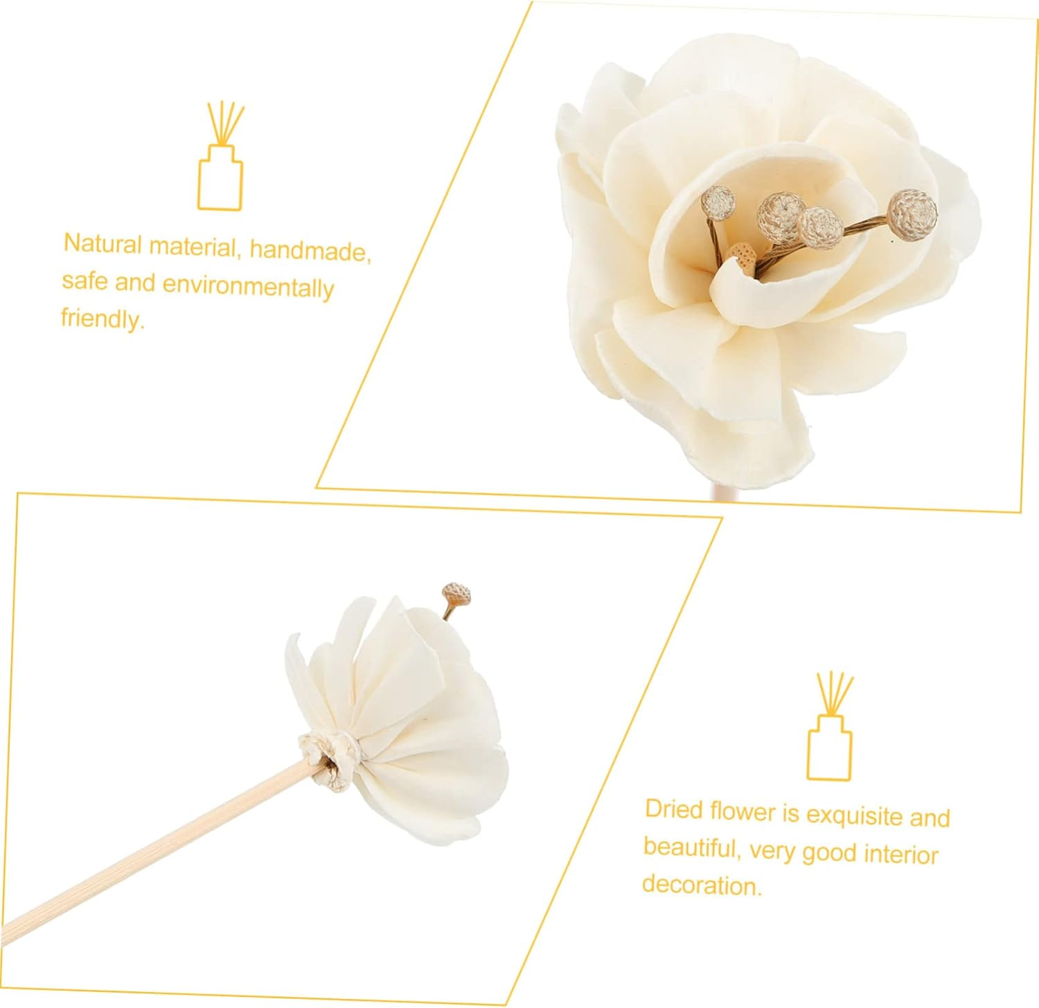 Ciieeo 5Pcs Peony Aromatherapy Flower Diffuser Sticks for Home Products Fragrance Sticks Artificial Flowers for Decoration Aroma for Essential Oil Vines in House Decor image number 4