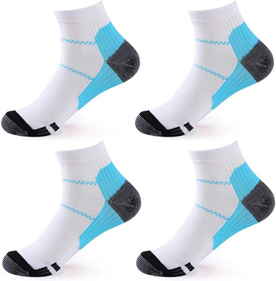 [2 Pairs] Compression Socks for Men & Women, Plantar Fasciitis Relief Foot Pain Sleeves Heel Ankle Sox, Athletic Socks for Stamina Circulation & Recovery