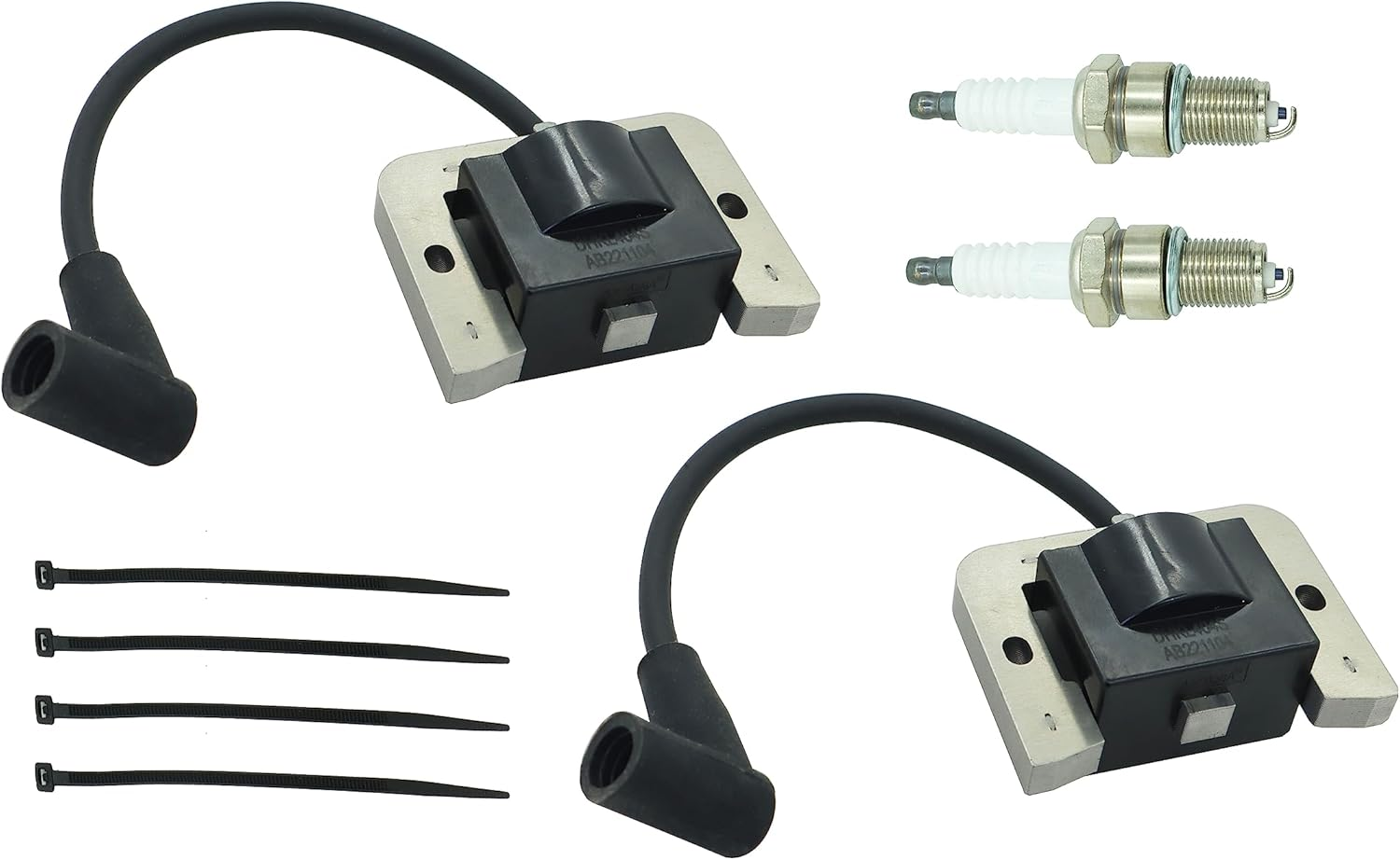 2 Pack 32-584-06-S Ignition Coil Module for Kohler KT600 KT610 KT715 KT725 KT730 KT735 KT740 ZT710 ZT720 ZT730 Lawn Mover Engine with Spark Plug image number 1