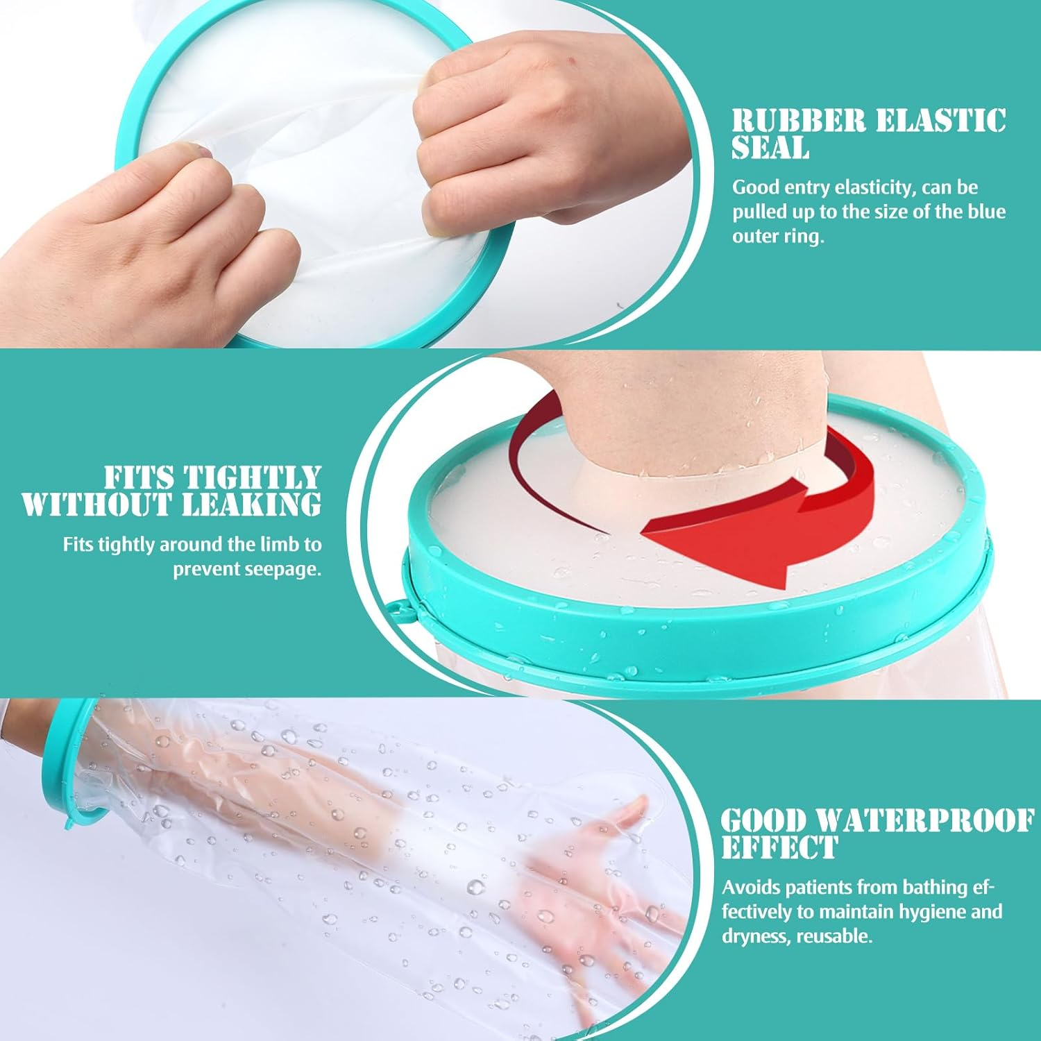 Arms Cast Covers for Shower Adult, Cast Covers Protector for Shower Arm Adult, Cast Waterproof Cover Arm, Shower Sleeve for Arm Cast (Adult Short Arm)