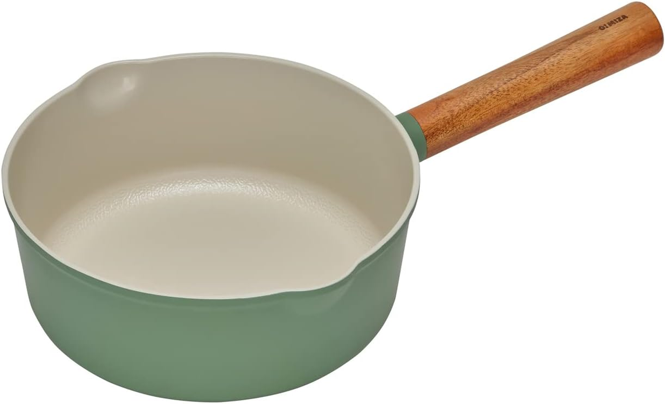 Dr. House Omiza Multi-Pan, Deep Fry Pan, 7.9 Inches (20 Cm), Multi Pot, Ceramic Coating, Snow Flat Pan (Green)