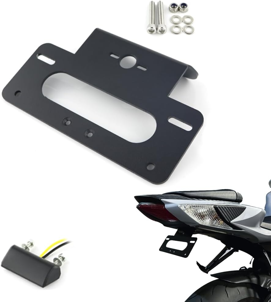 GSXR600 GSXR750 Fender Eliminator, Tail Tidy, for SUZUKI GSXR 600/750 L1 2011-2019, with Led License Plate Light (Black) image number 2